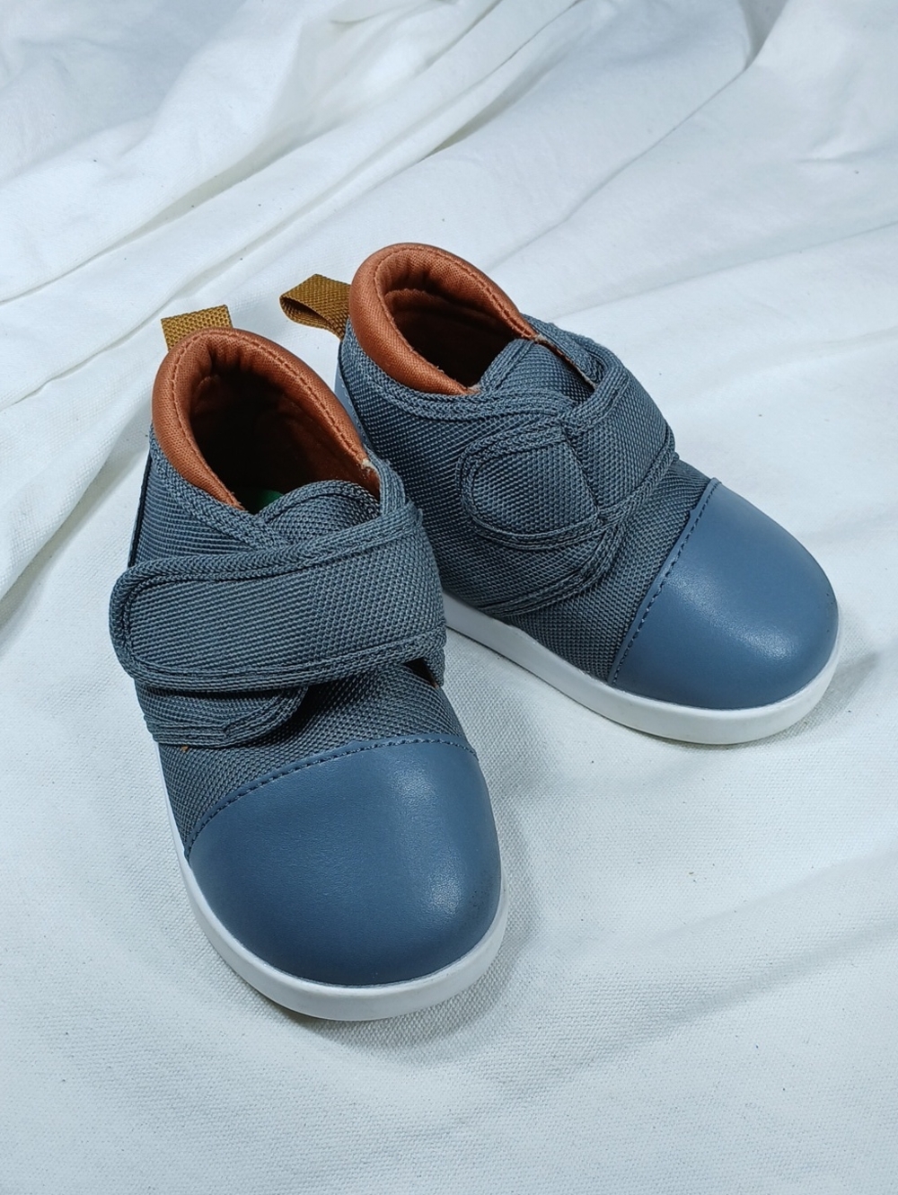 Ikiki Kids Blue Slip-On Sneakers with Hook-and-Loop Strap